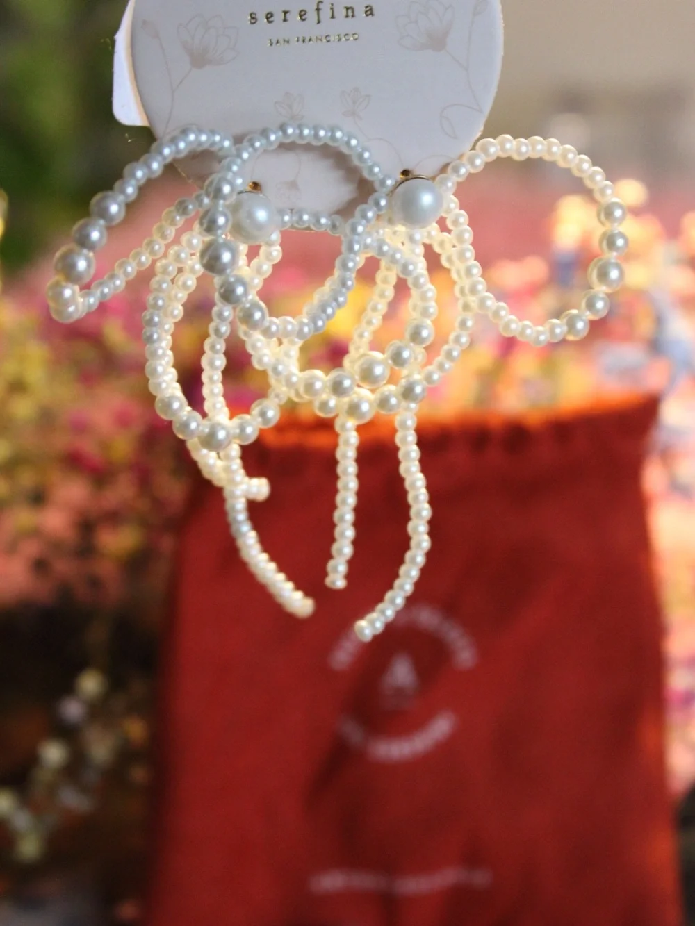 Anthropologie Pearl Bow Hair Clips in White